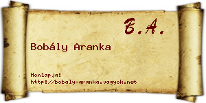 Bobály Aranka névjegykártya
